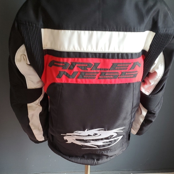 Arlen Ness Unisex Black and Red Motorcycle Padded Jacket Sz M - Picture 6 of 17